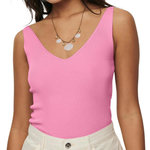 JACQUELINE DE YONG Débardeur en Maille Rose Femme JDY Nanna 15180497. Coloris disponibles : Rose