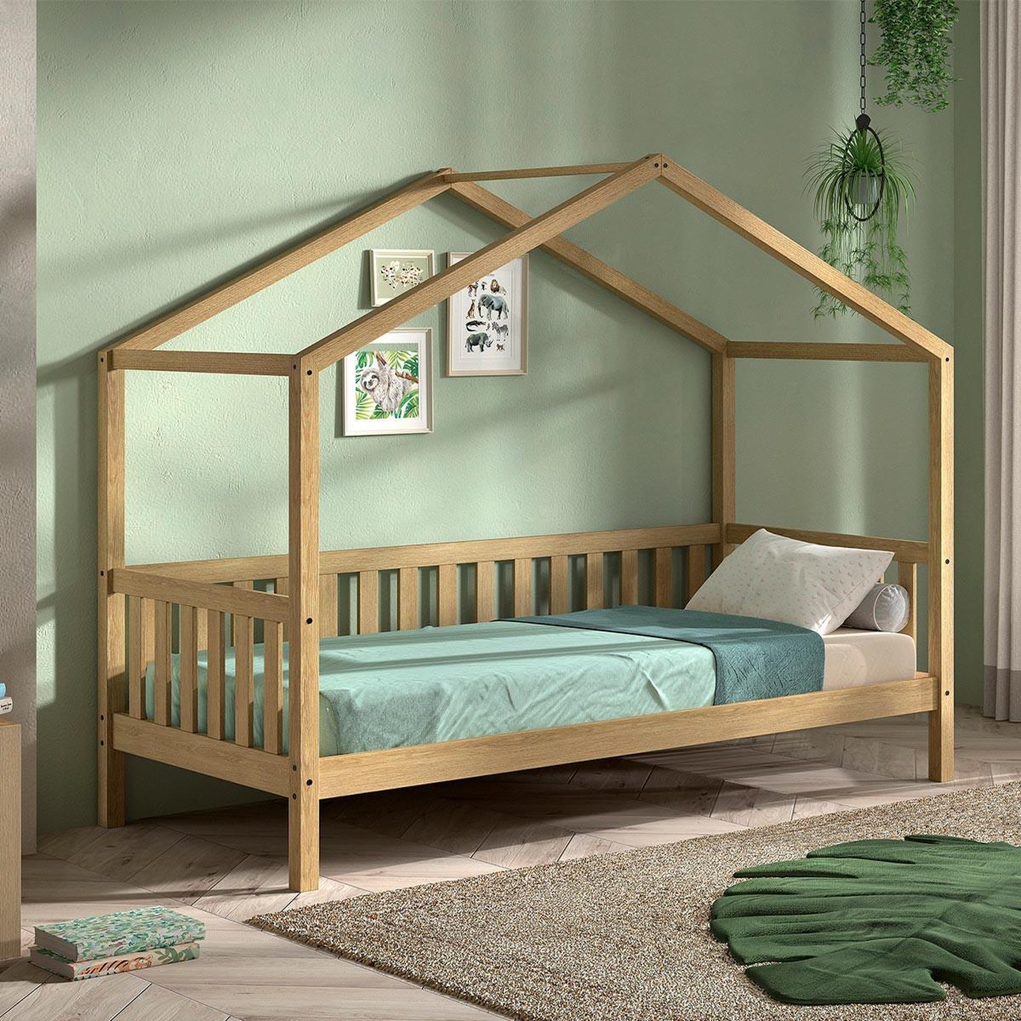 Voir la diapositive 3 : Paris Prix Lit cabane enfant  nature ii  90x200cm naturel