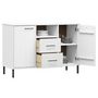 Voir la diapositive 3 : VIDAXL Buffet avec pieds en métal Blanc 113x40x77 cm Bois massif OSLO