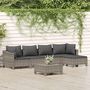 Voir la diapositive 1 : VIDAXL Salon de jardin 6 pcs avec coussins Gris Resine tressee