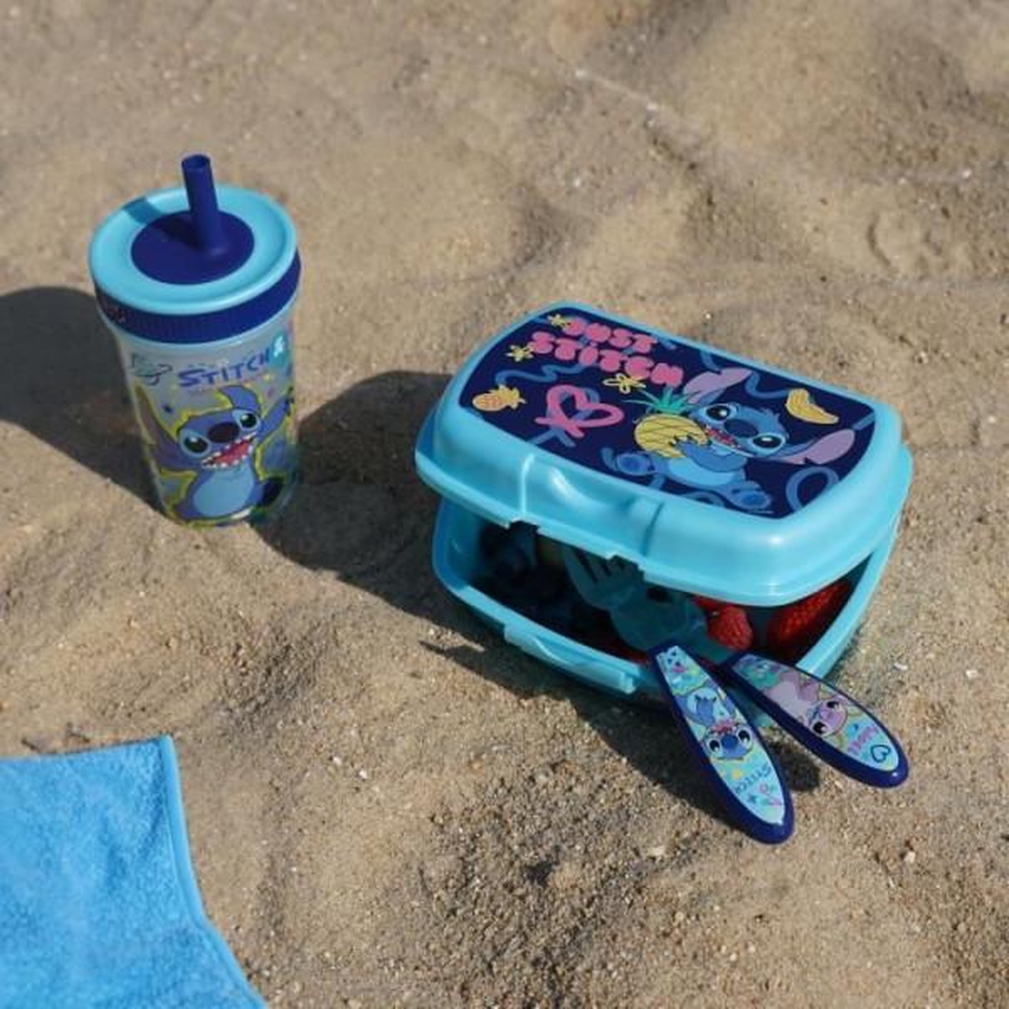 Voir la diapositive 4 : THERMOBABY Set de 2 couverts - thermobaby - lilo & stitch - fourchette + cuillere - inox