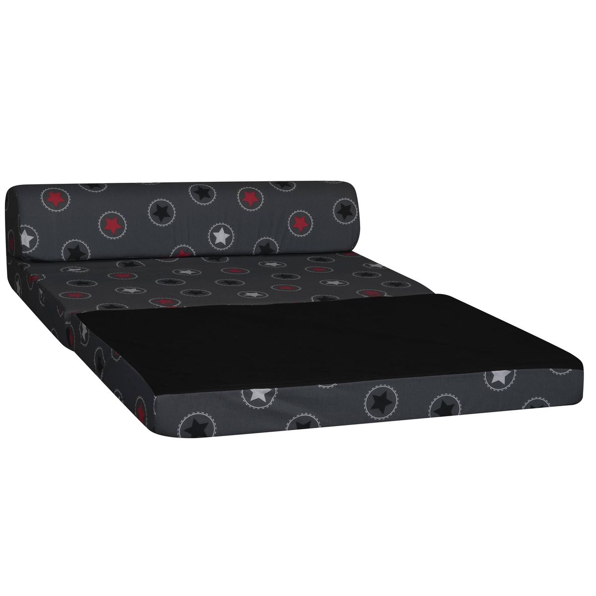 Chauffeuse 2 places STAR tissu gris étoiles