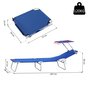 Voir la diapositive 3 : OUTSUNNY Transat bain de soleil pliable grand confort dossier et pare-soleil réglable multi-positions bleu