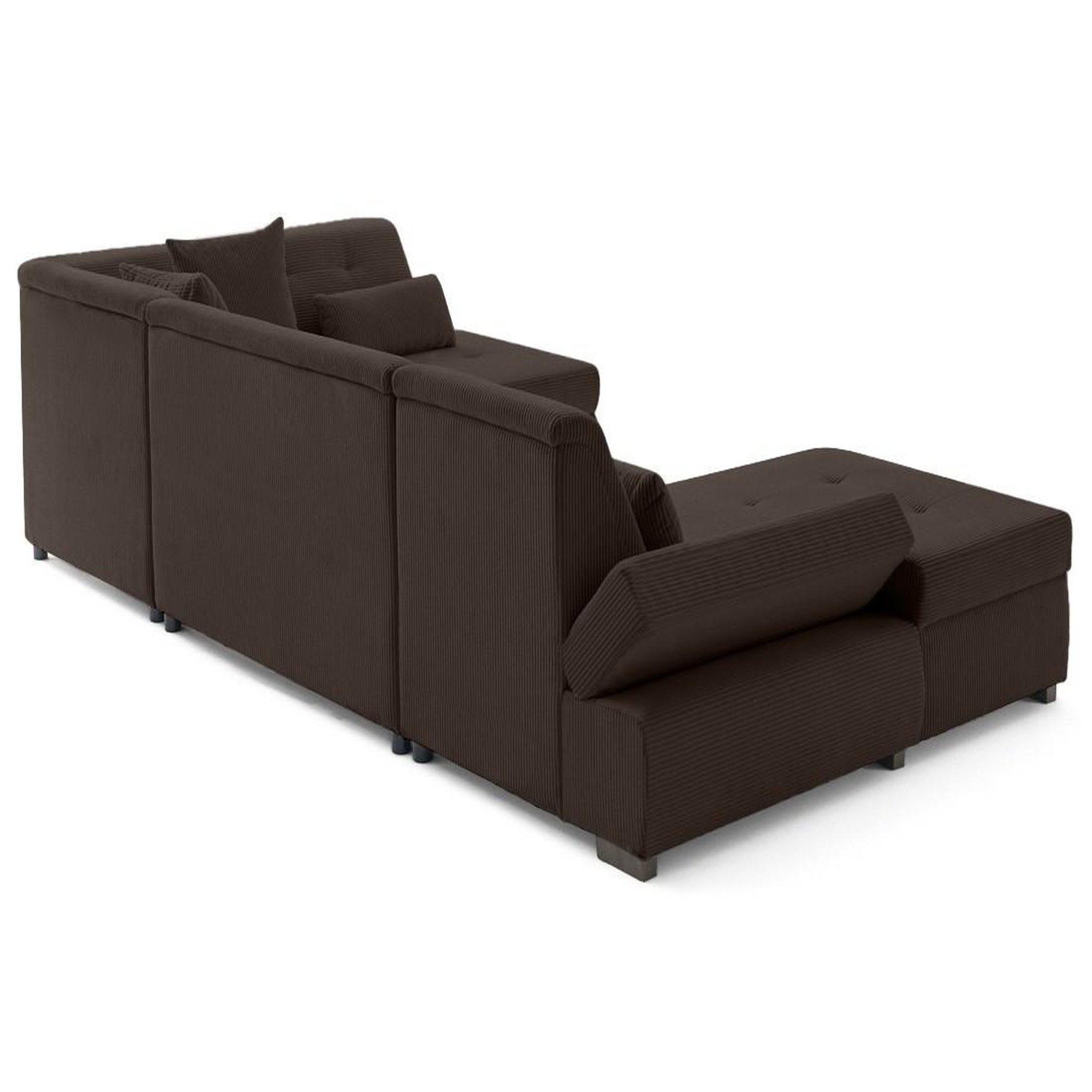 Voir la diapositive 5 : LISA DESIGN Vermont s - canapé panoramique d'angle droit 7 places en velours côtelé