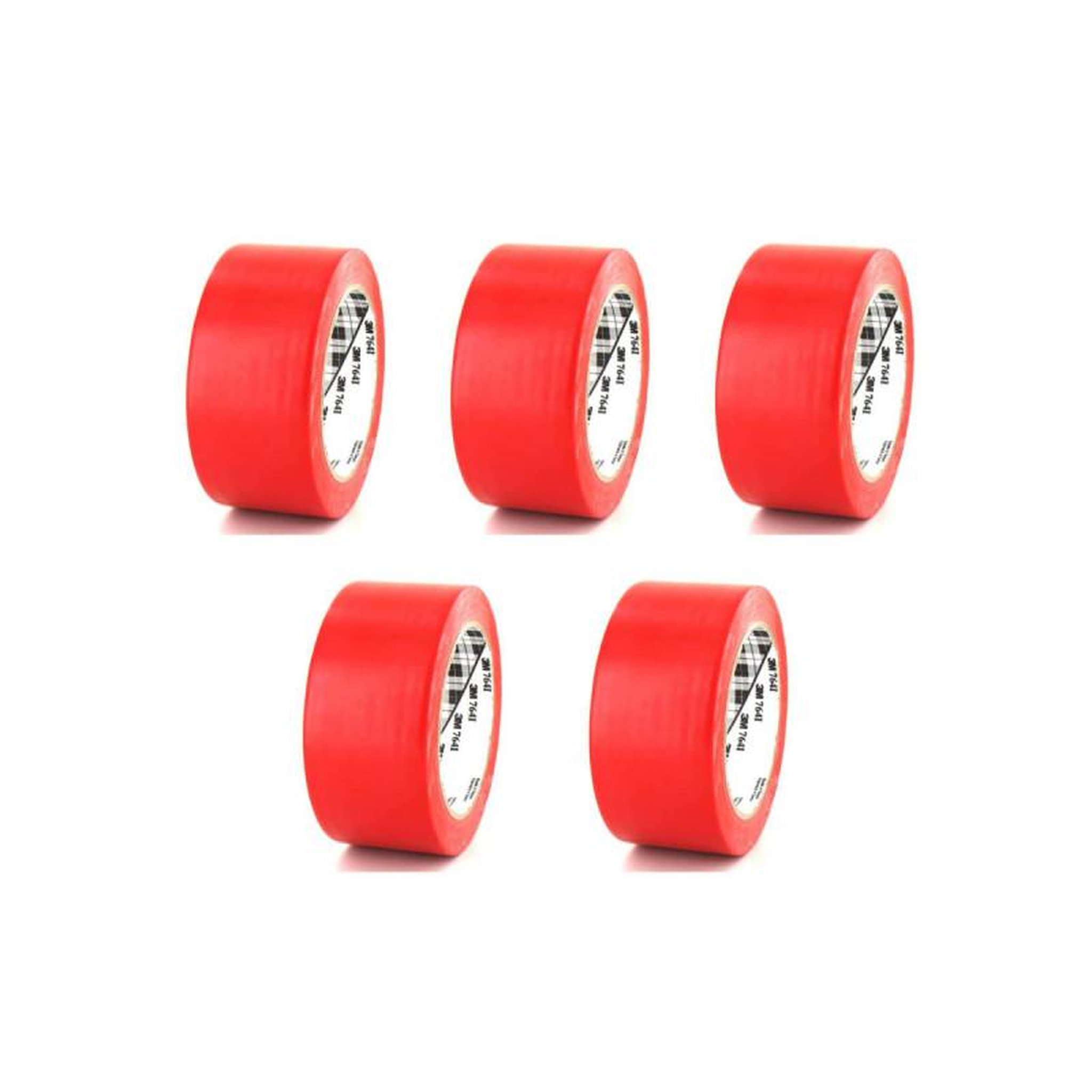 3M Lot de 5 rubans adhésifs vinyle 3m - rouge - 50mm - 764r-50