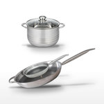 ELO Lot de 2 poêles 24/32 cm Elo Relief Solution et faitout 24 cm