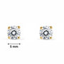 Voir la diapositive 3 : L'ATELIER D'AZUR Boucles d'Oreilles Puces Solitaires Diamants de Synthèse 1 Carat - Or 18 Carats 750 Jaune