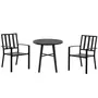 OUTSUNNY Salon de jardin 2 places 3 pièces 2 chaises et table style contemporain acier époxy noir