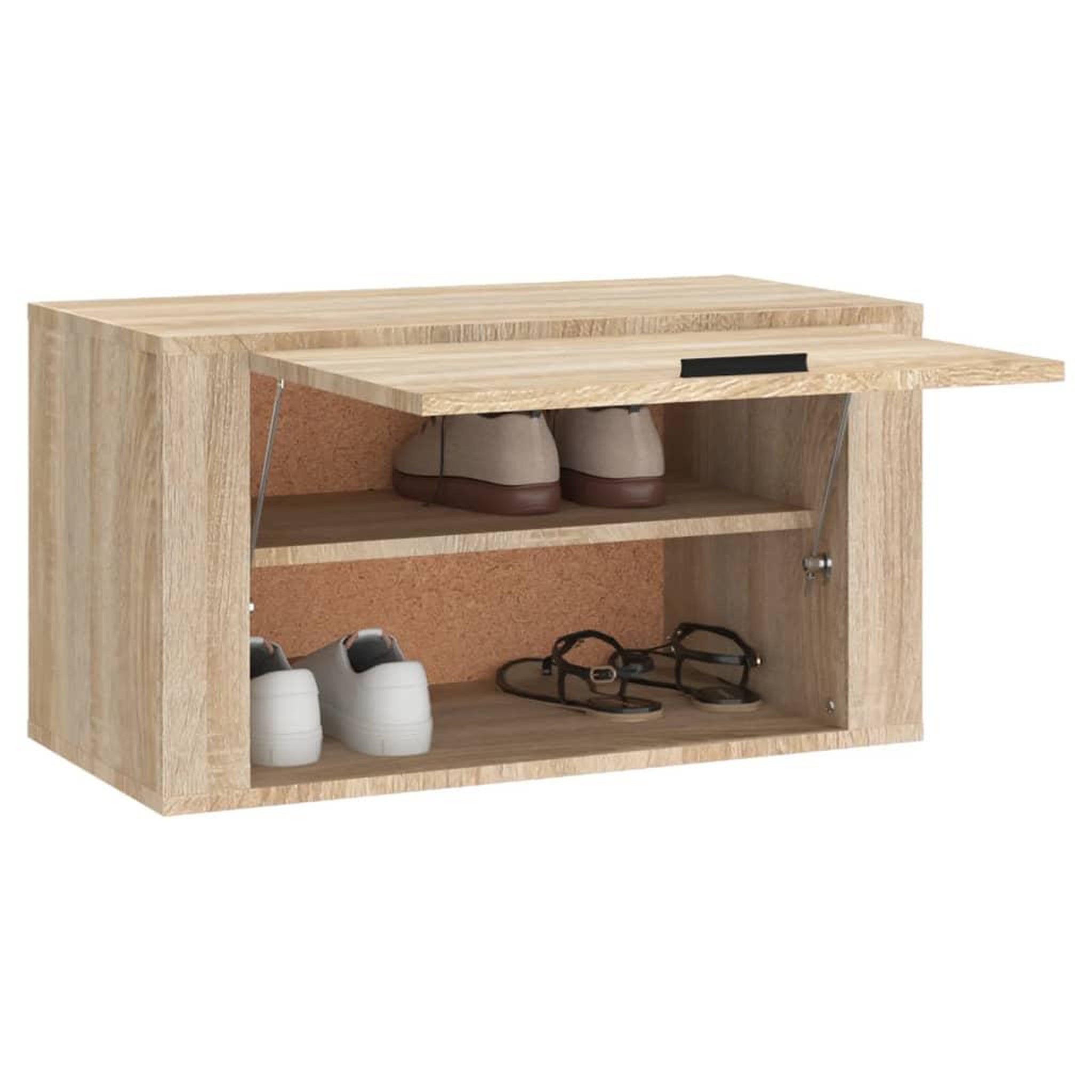 Voir la diapositive 4 : VIDAXL Armoire a chaussures murale Chene sonoma 70x35x38 cm