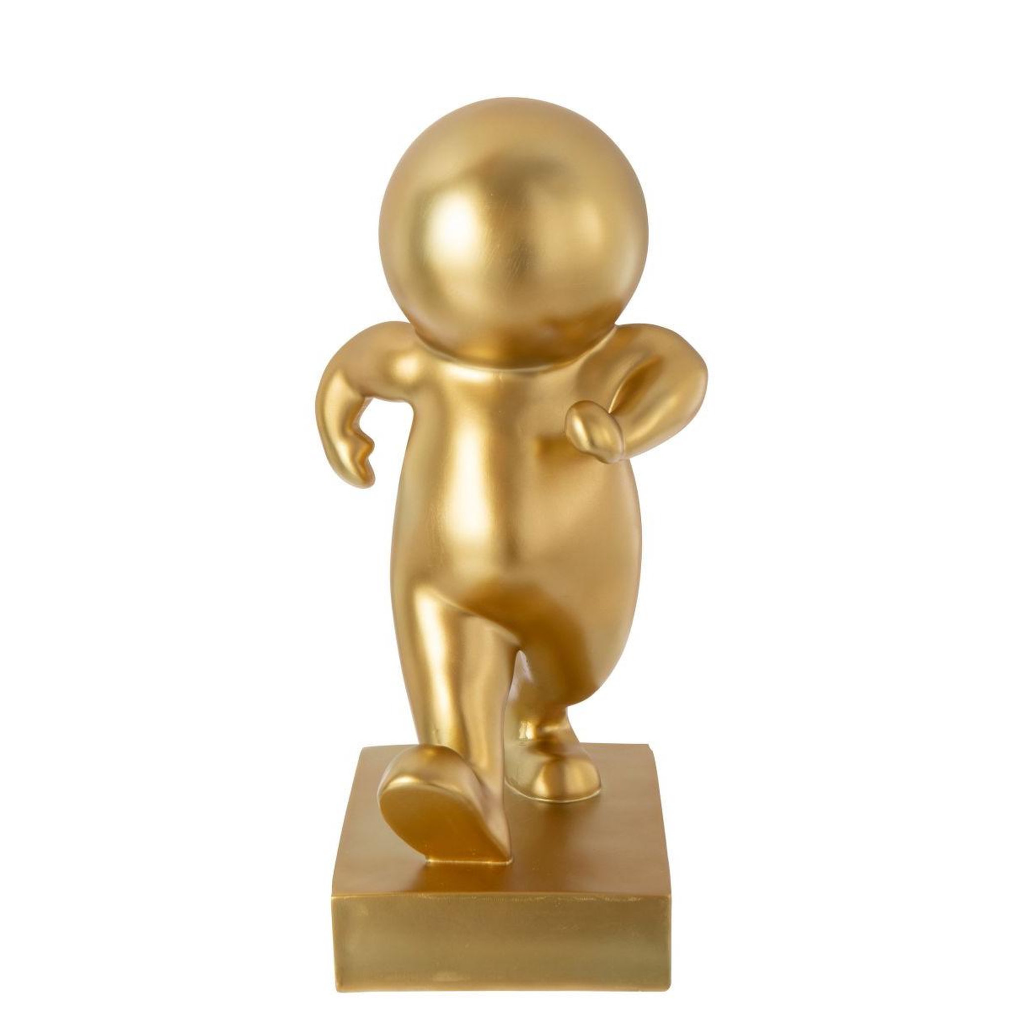 Voir la diapositive 2 : J-LINE Statuette marcel promenade  dannie  46cm doré