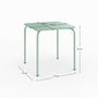 Voir la diapositive 4 : Rendez vous déco Table de jardin carrée en métal vert clair - Yumi