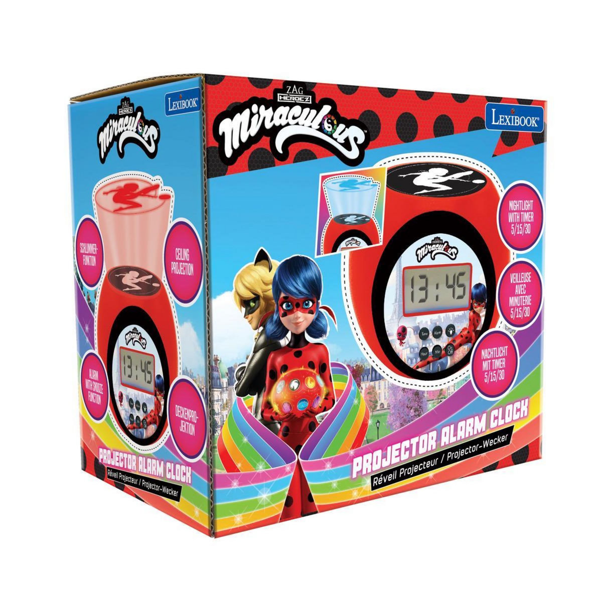 Lexibook Réveil projecteur Miraculous