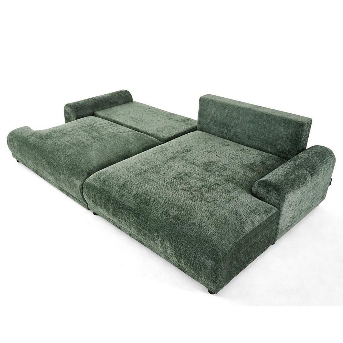 LISA DESIGN Nelly - canapé d'angle droit 4 places convertible avec coffre en velours texturé