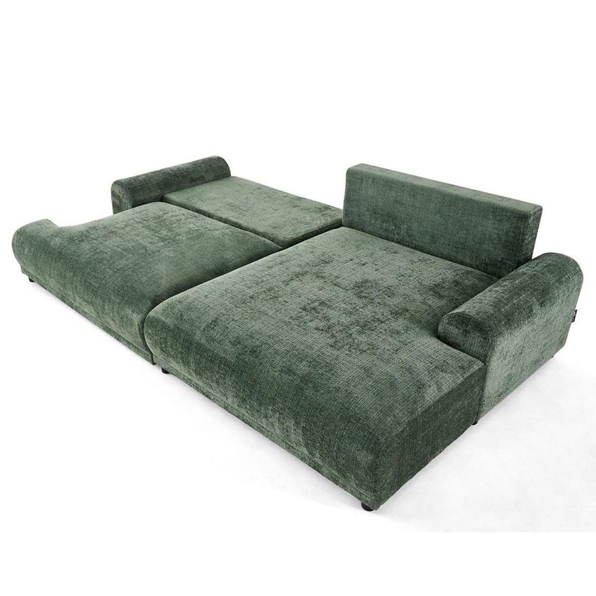 LISA DESIGN Nelly - canapé d'angle droit 4 places convertible avec coffre en velours texturé