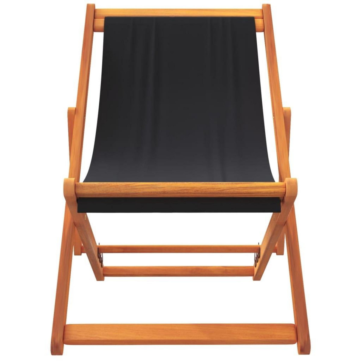 VIDAXL Chaises de plage pliables lot de 2 noir tissu