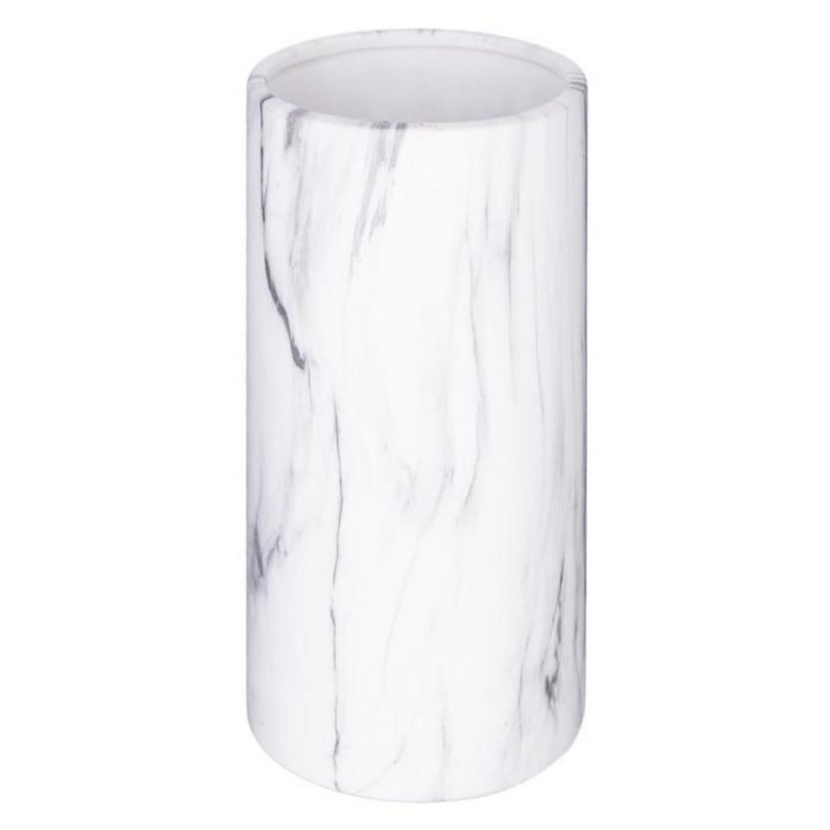 ATMOSPHERA Vase Cylindrique Effet Marbre  Sao  20cm Blanc