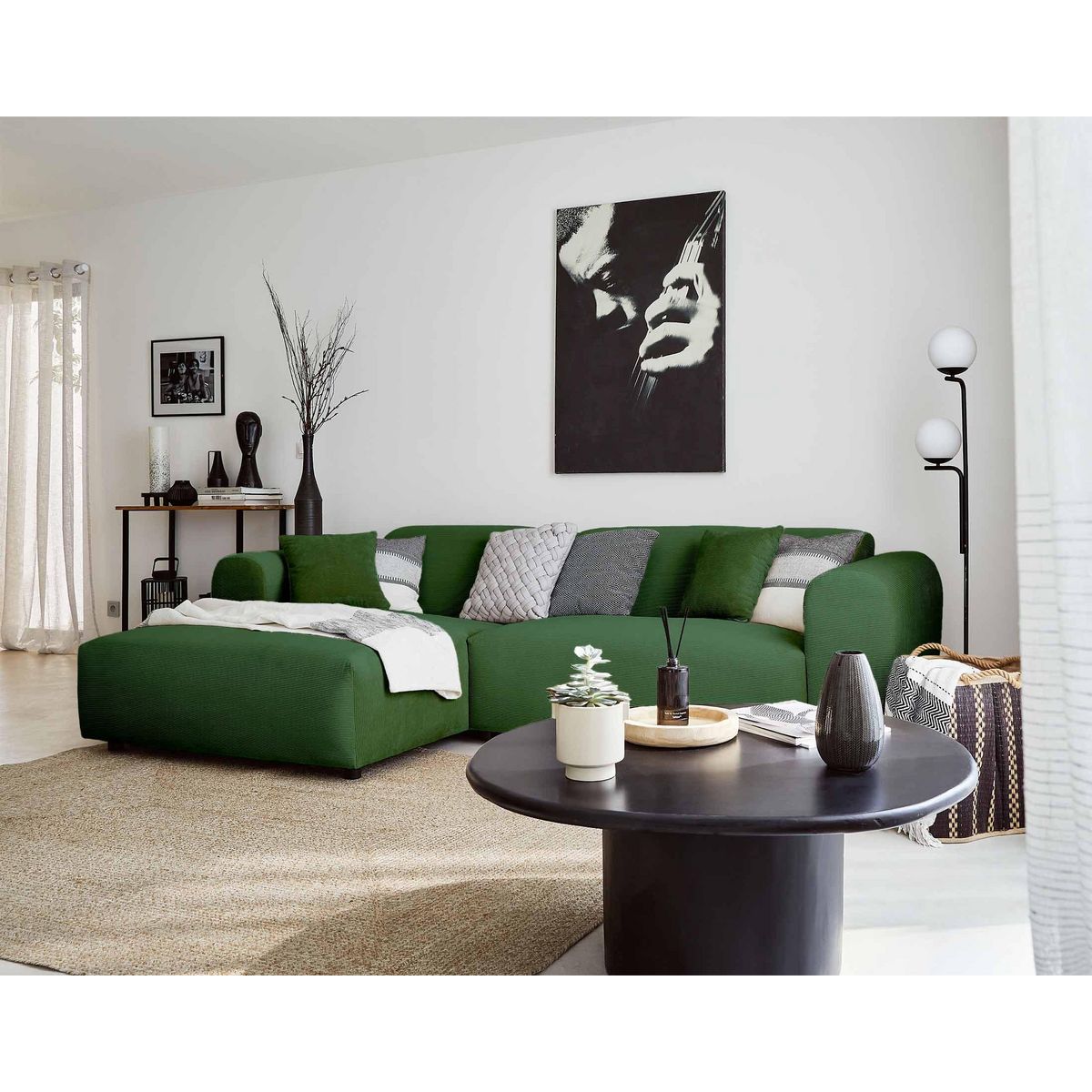 LISA DESIGN Aumance - canapé d'angle gauche 4 places - en velours côtelé