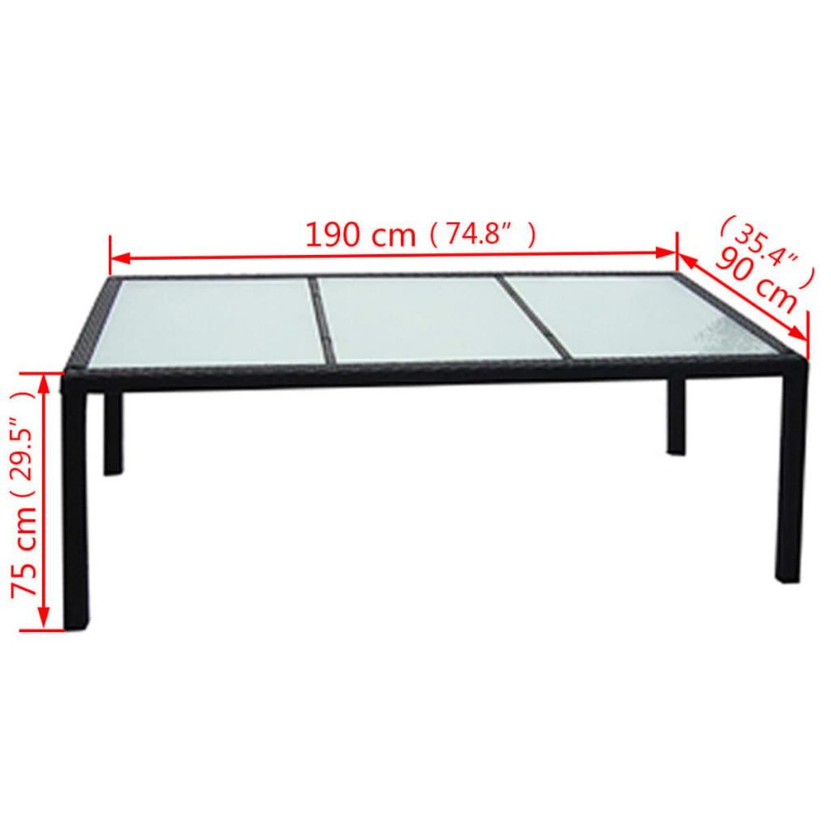 VIDAXL Ensemble a manger d'exterieur 9pcs coussins resine tressee noir