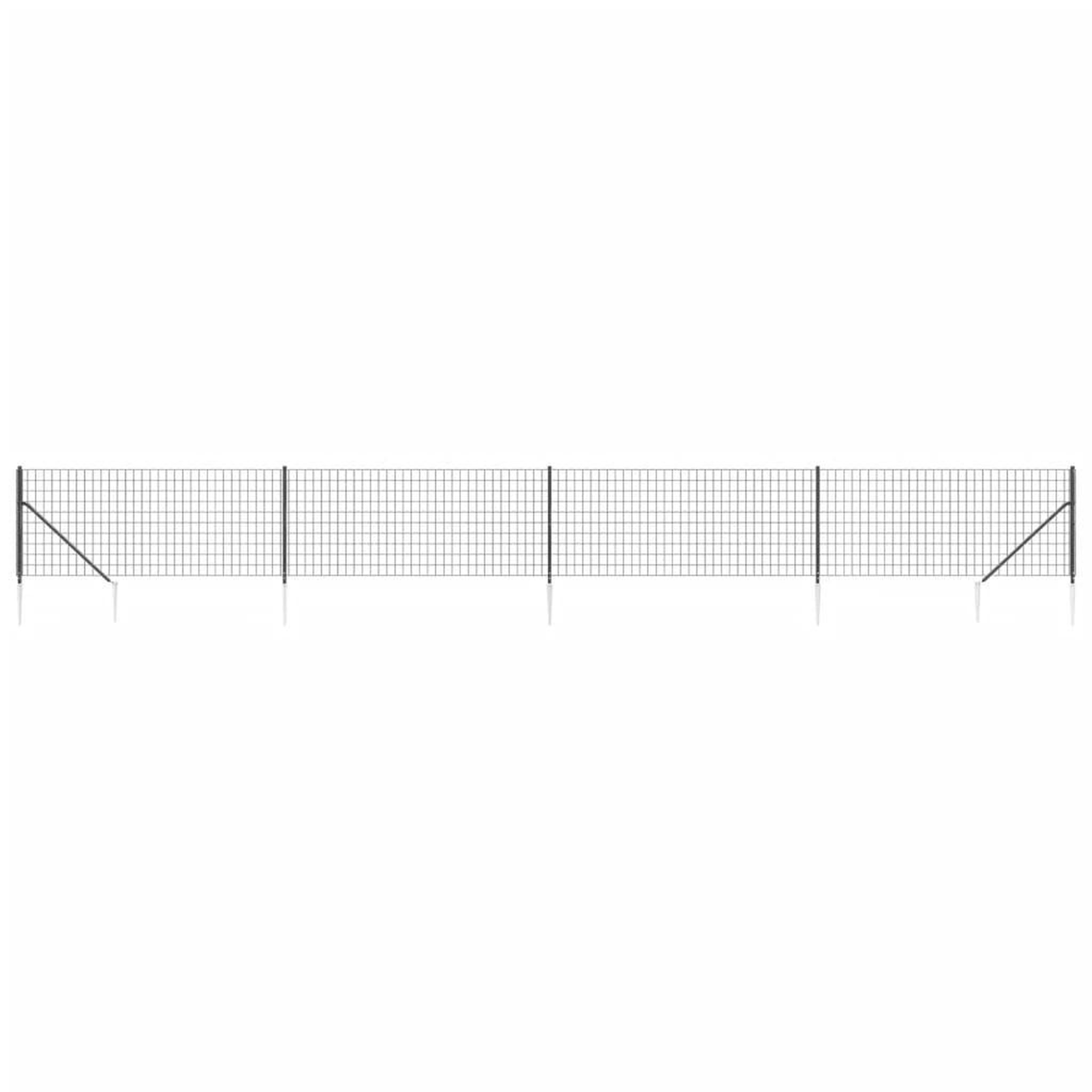 Voir la diapositive 2 : VIDAXL Cloture en treillis metallique et ancrage anthracite 1x10 m