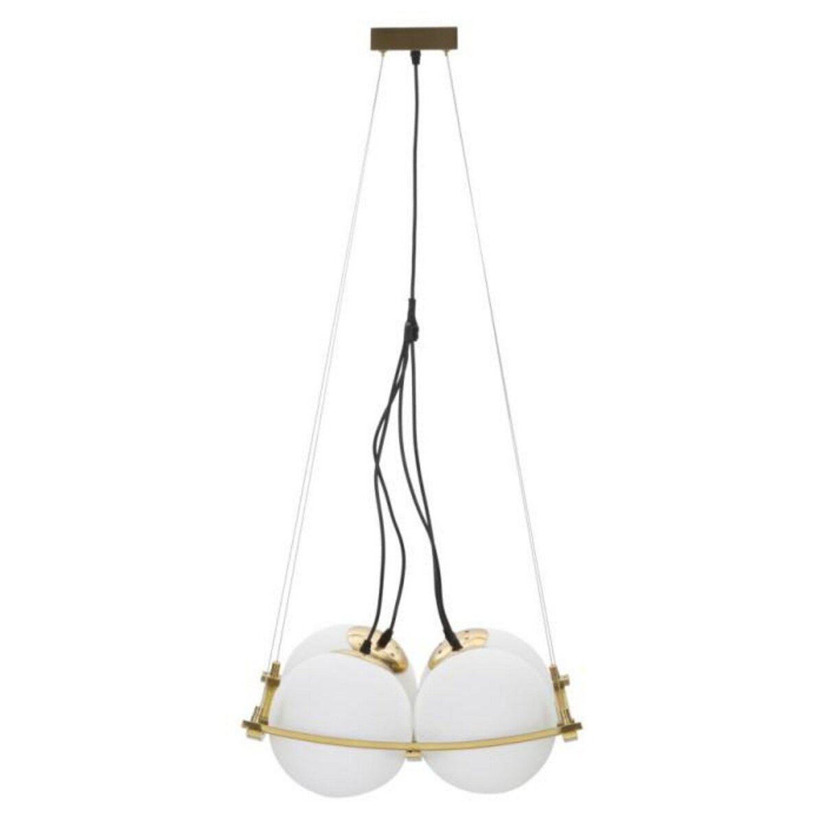 Paris Prix Lampe Suspension en Verre  Japan  45cm Blanc & Or