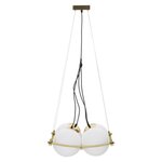 Paris Prix Lampe Suspension en Verre  Japan  45cm Blanc & Or