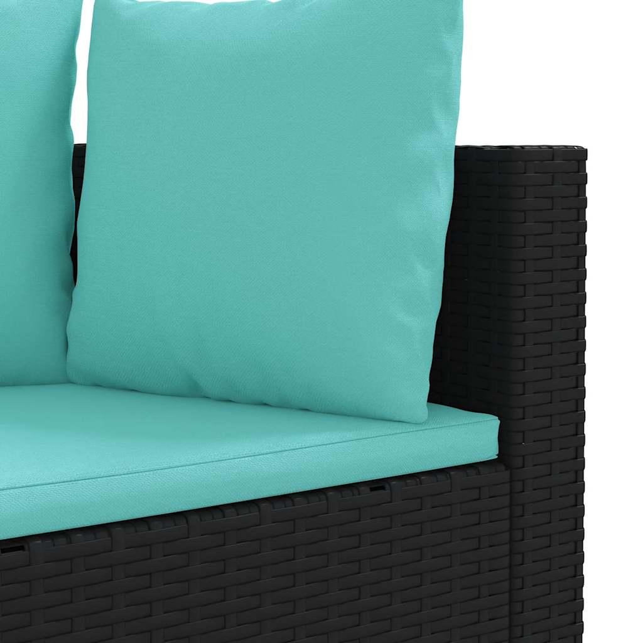 Voir la diapositive 5 : VIDAXL Salon de jardin 4 pcs avec coussins noir resine tressee