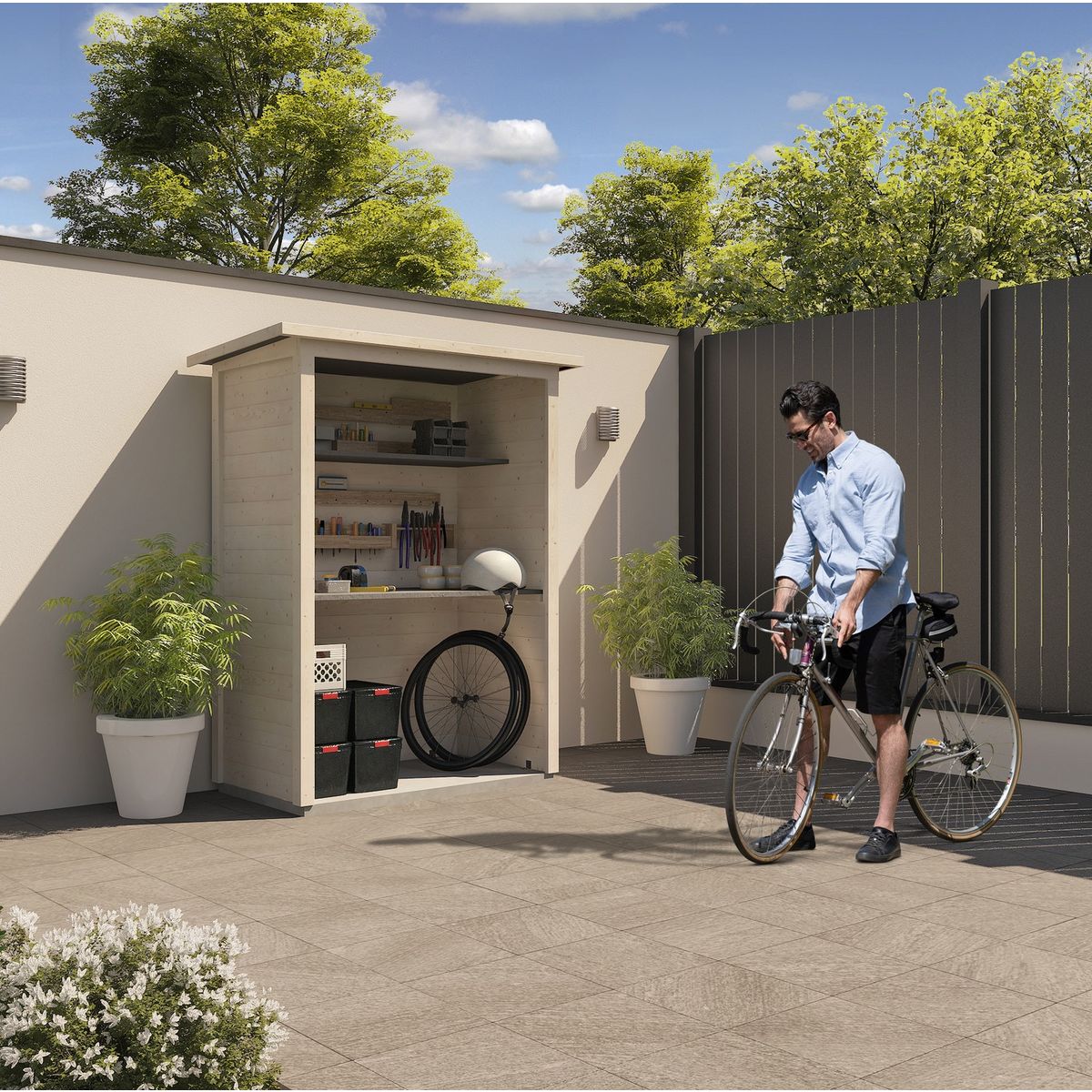 DECOR ET JARDIN Abri du jardinier bois massif NUX - 1.1m²