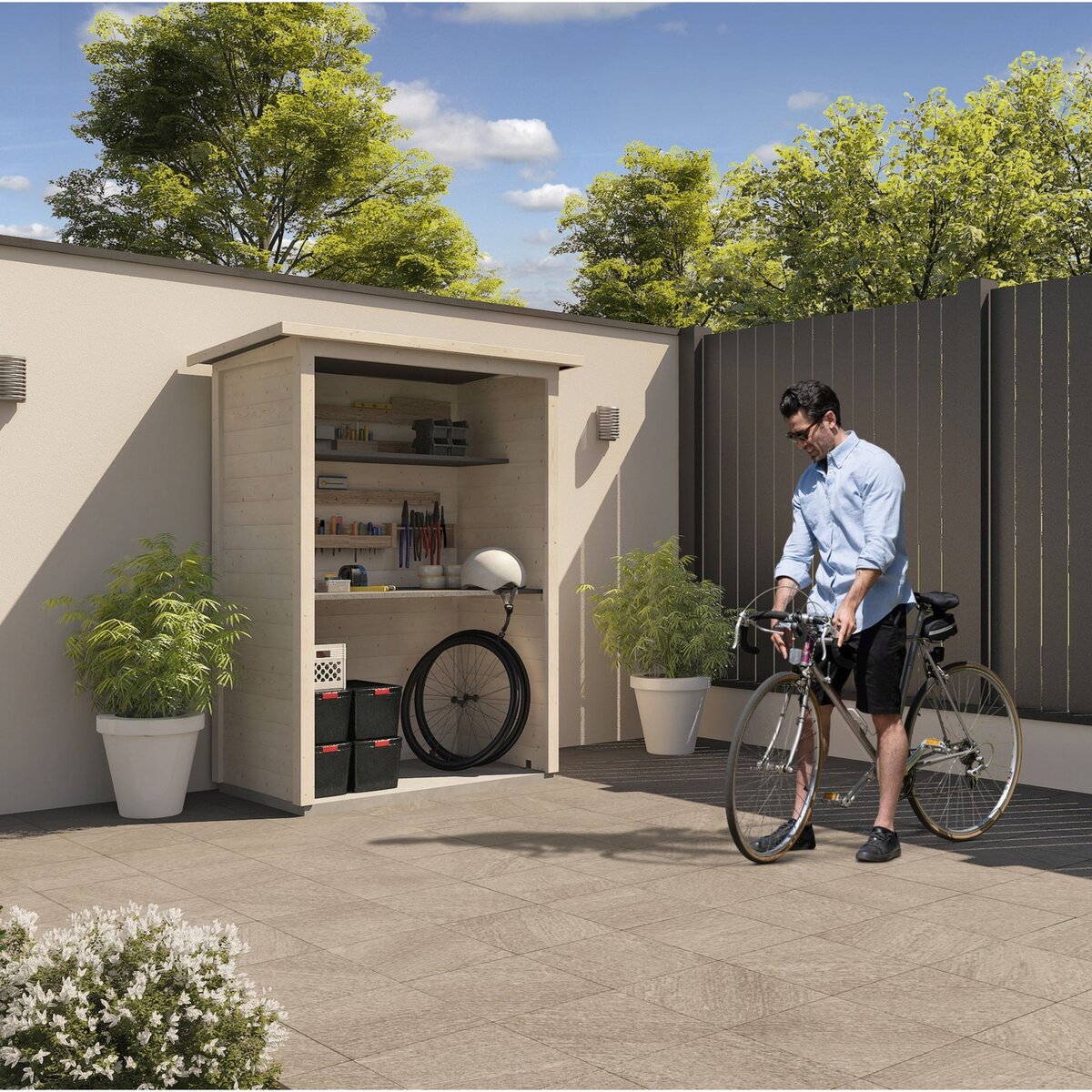 DECOR ET JARDIN Abri du jardinier bois massif NUX - 1.1m²