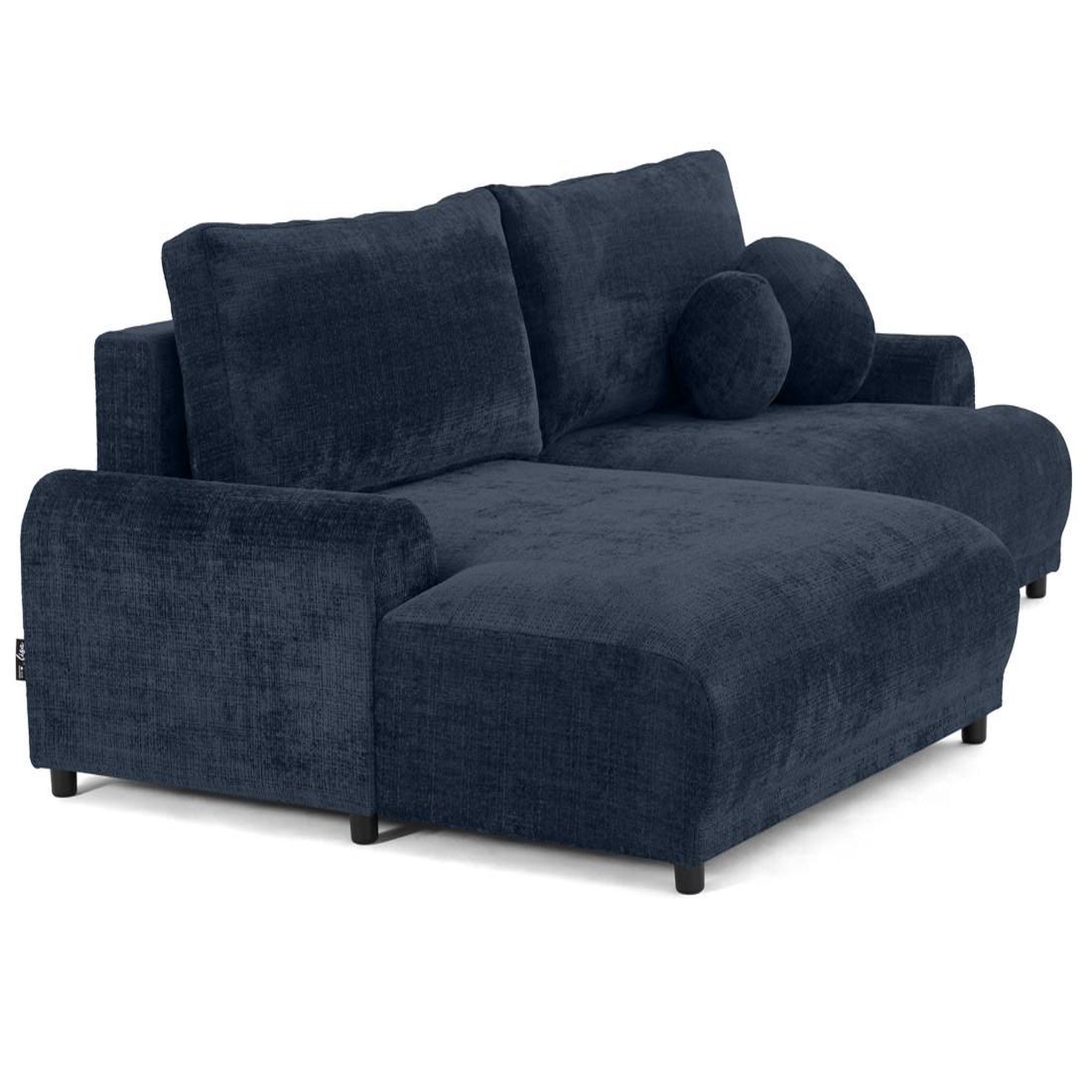 Voir la diapositive 5 : LISA DESIGN Nelly - canapé d'angle gauche 4 places convertible avec coffre en velours texturé