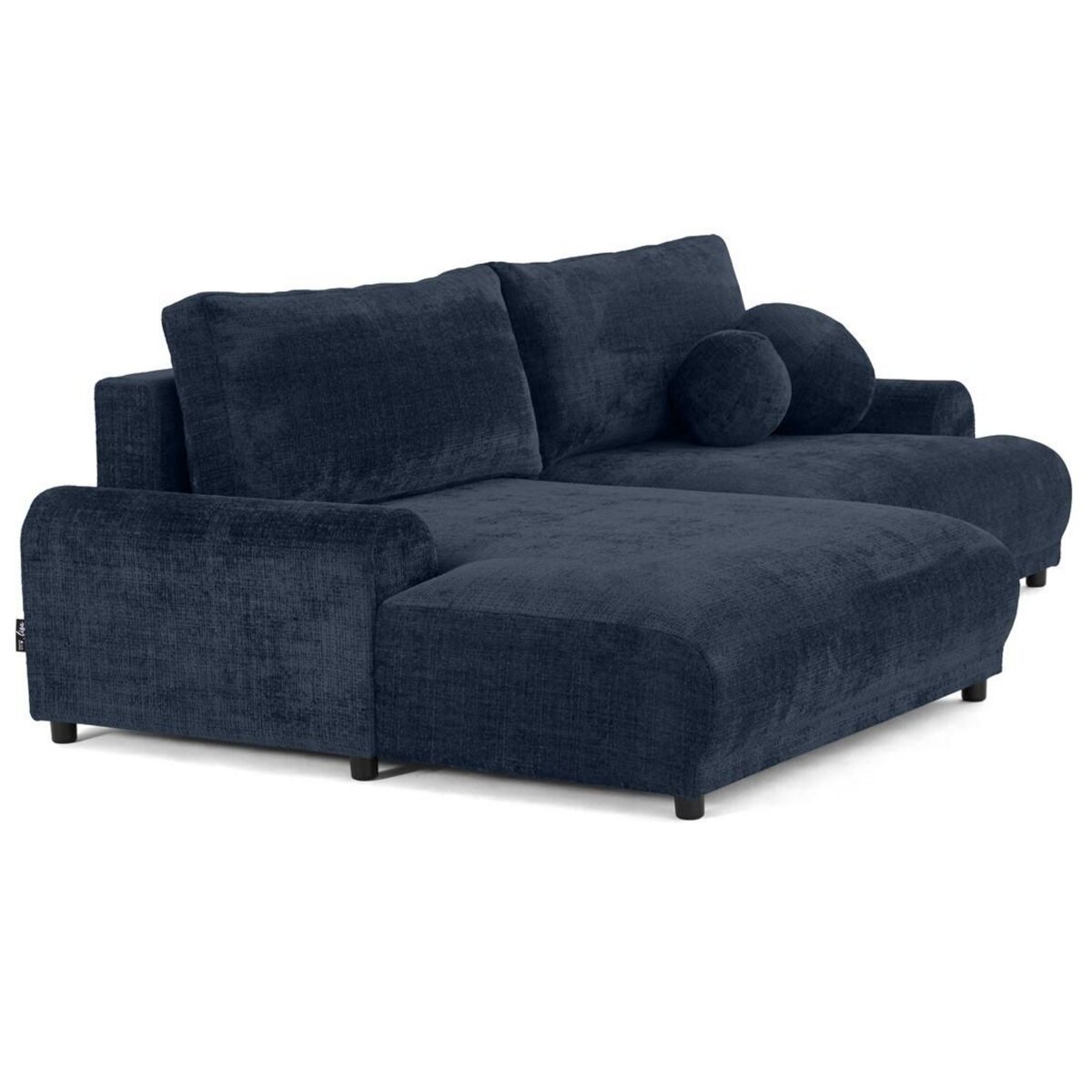 LISA DESIGN Nelly - canapé d'angle gauche 4 places convertible avec coffre en velours texturé