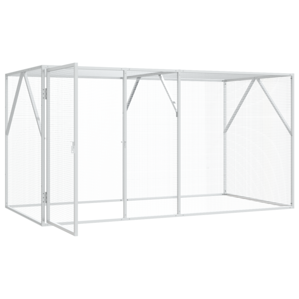 VIDAXL Aviary pour oiseaux Anthracite 102x208x108 cm Acier