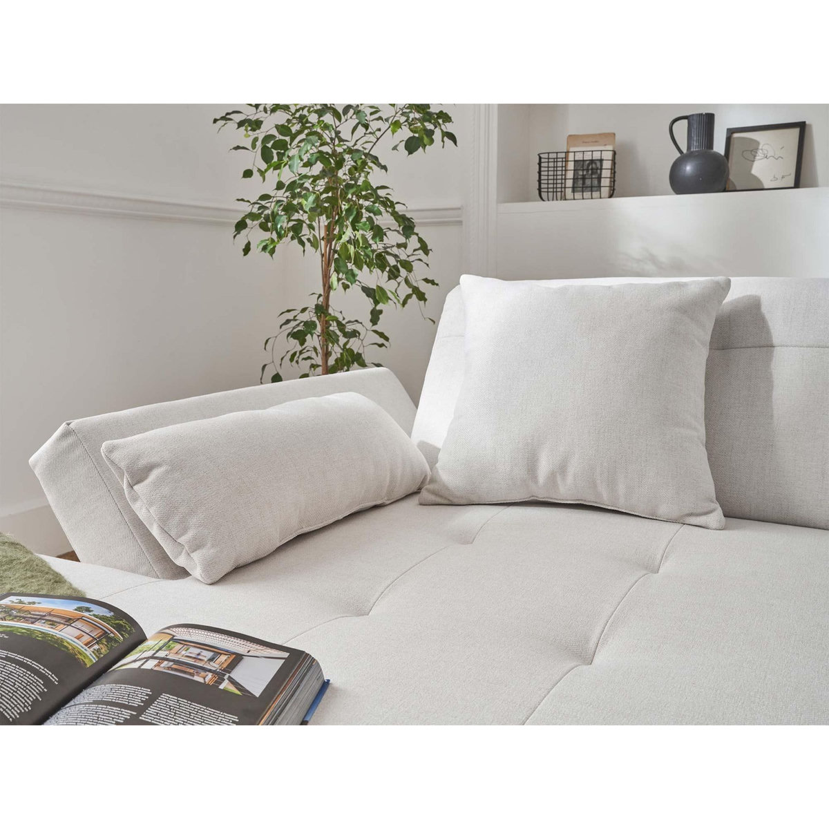 LISA DESIGN Vermont - canapé panoramique d'angle droit - 7 places - convertible - en tissu