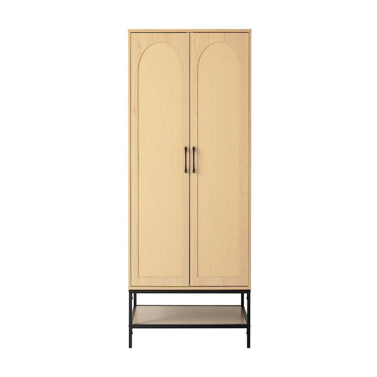 BEST MOBILIER Nagato - armoire - cannage et effet bois - 80 cm