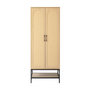 Voir la diapositive 3 : BEST MOBILIER Nagato - armoire - cannage et effet bois - 80 cm