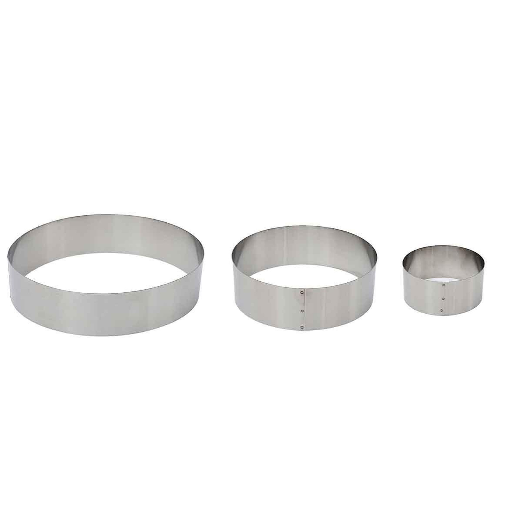 Voir la diapositive 1 : Lily Cook Lot de 3 cadres à pâtisserie  ronds  20cm argent