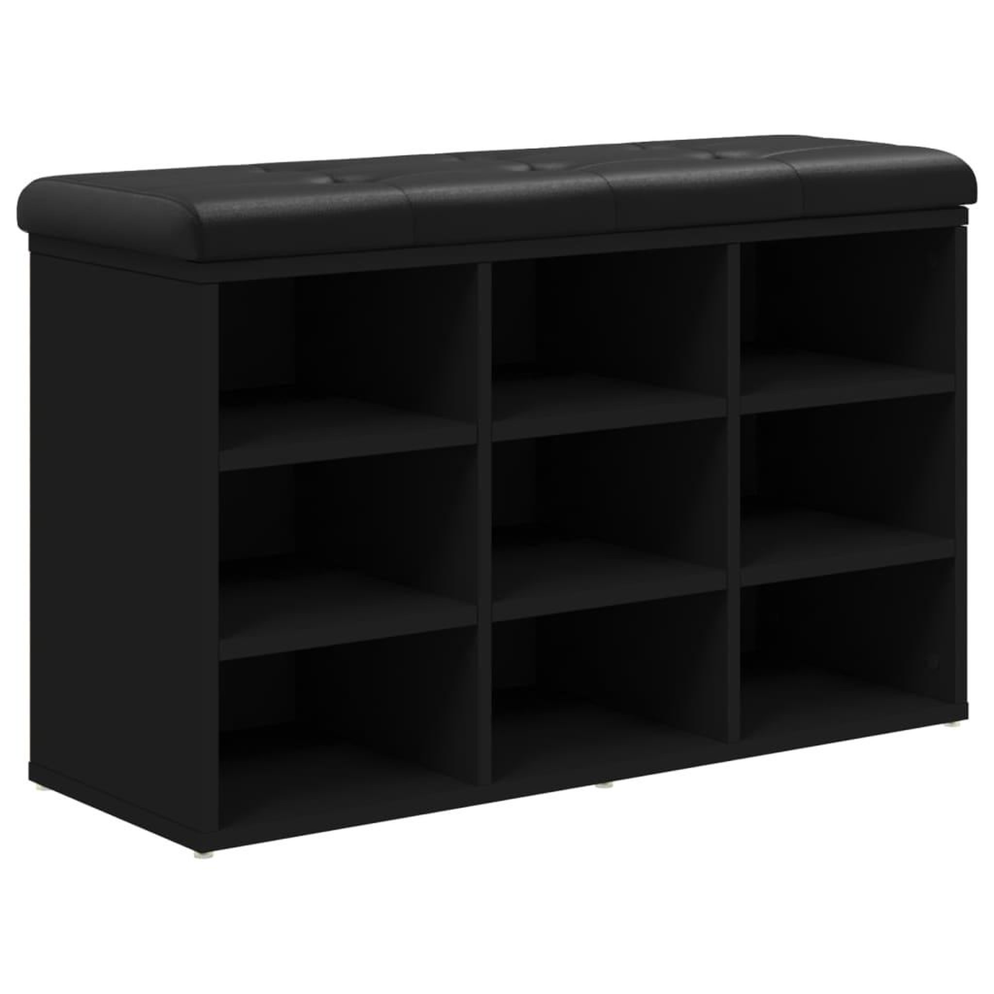 Voir la diapositive 2 : VIDAXL Banc a chaussures noir 82x32x50 cm bois d'ingenierie