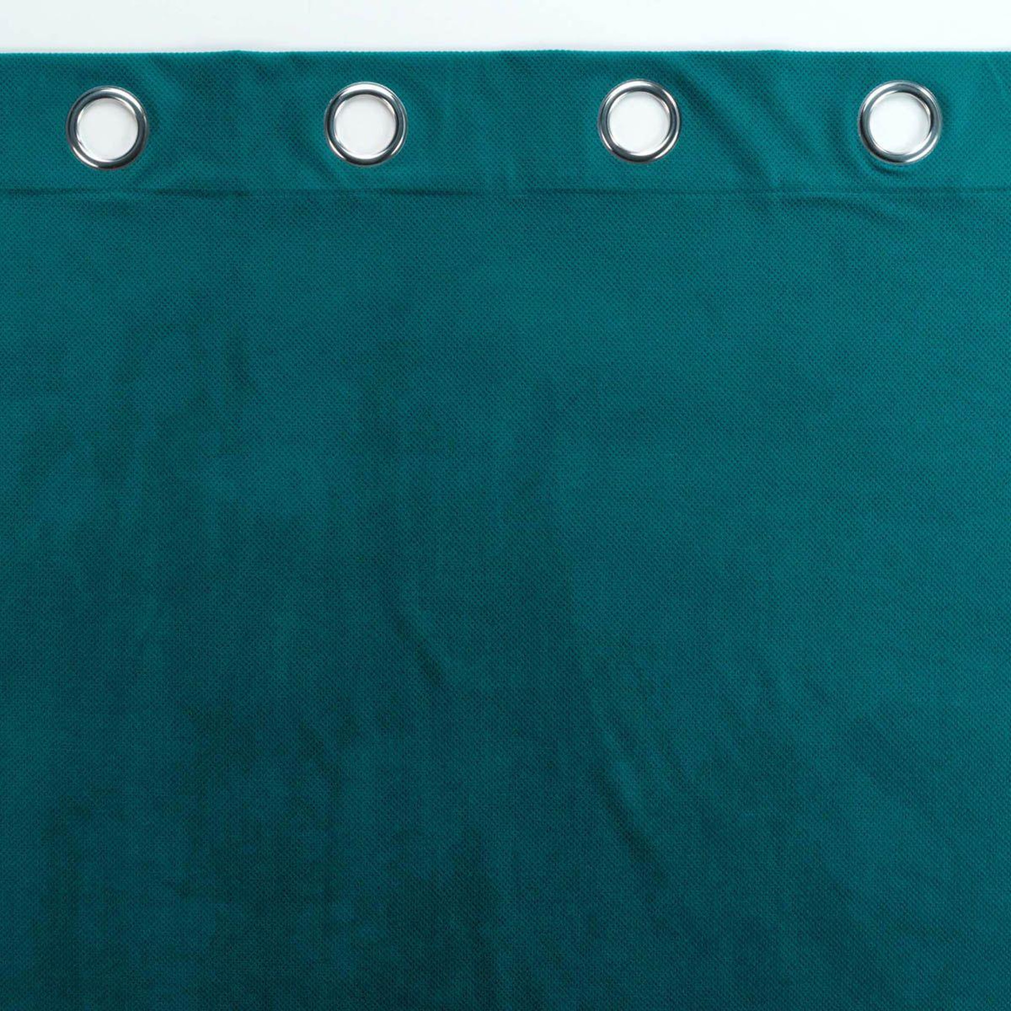 Voir la diapositive 3 : Douceur d'Intérieur Rideau à œillets  velouriane  140x260cm bleu pétrole
