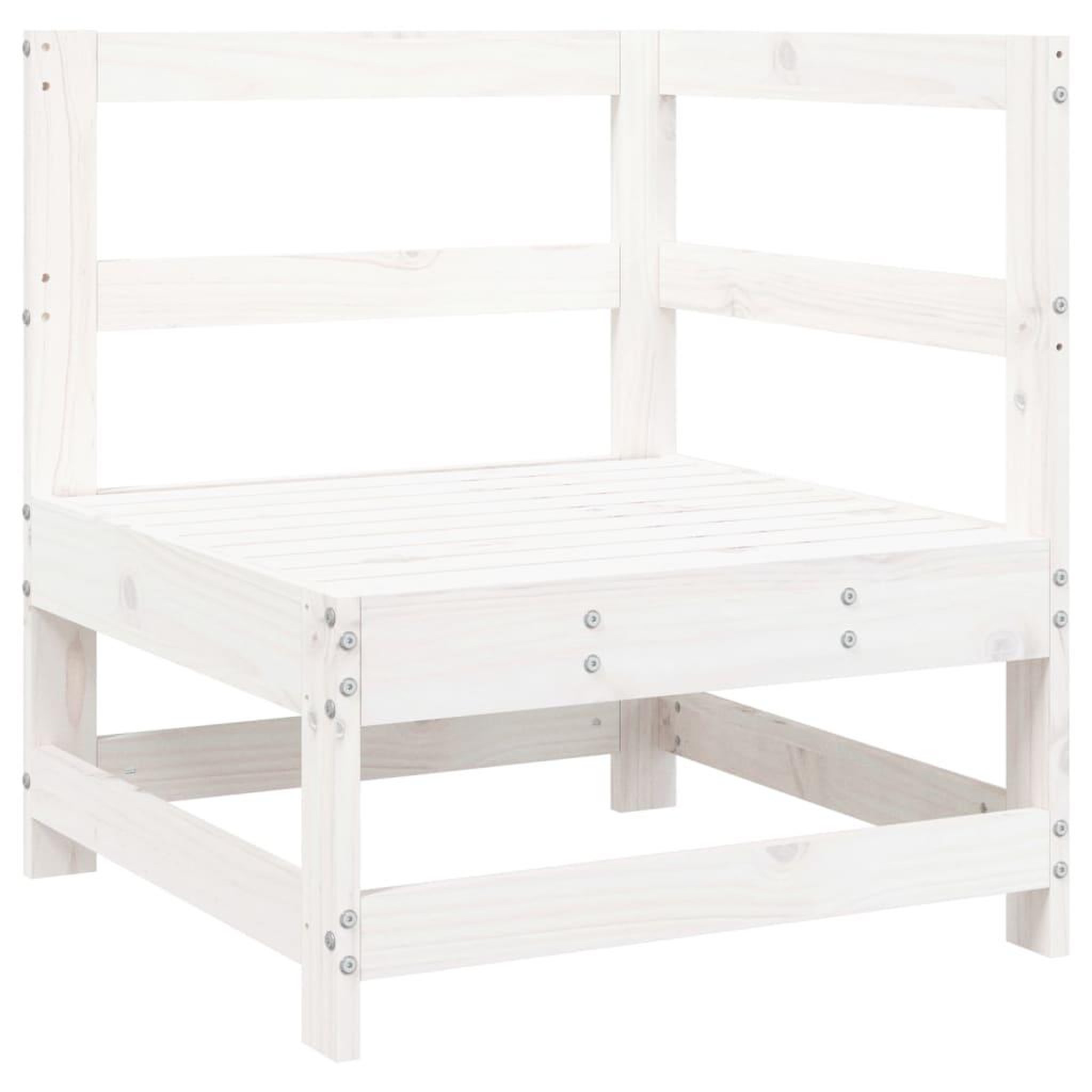 Voir la diapositive 5 : VIDAXL Salon de jardin 6 pcs blanc bois de pin massif