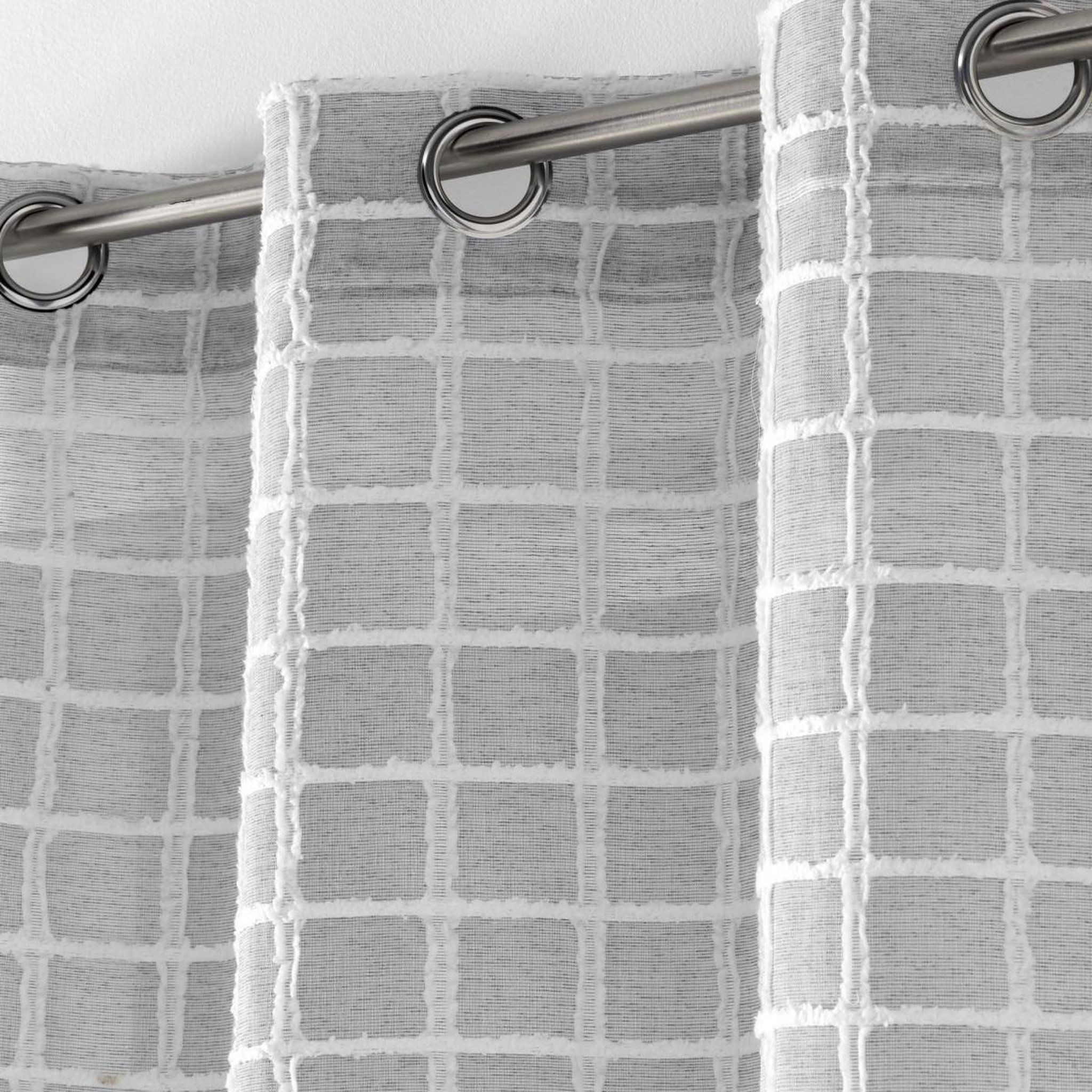 Voir la diapositive 2 : Douceur d'Intérieur Rideau voilage à œillets  karrona  140x240cm gris