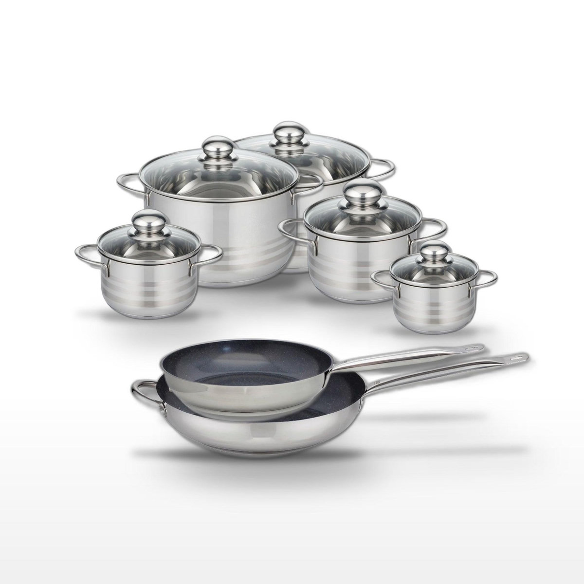 ELO Lot 2 Poêles 28/32cm et 5 Faitouts 12/14/16/20/24cm Elo Profi Therm Platinum