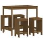 Voir la diapositive 2 : VIDAXL Ensemble de bar de jardin 5 pcs marron miel bois de pin massif
