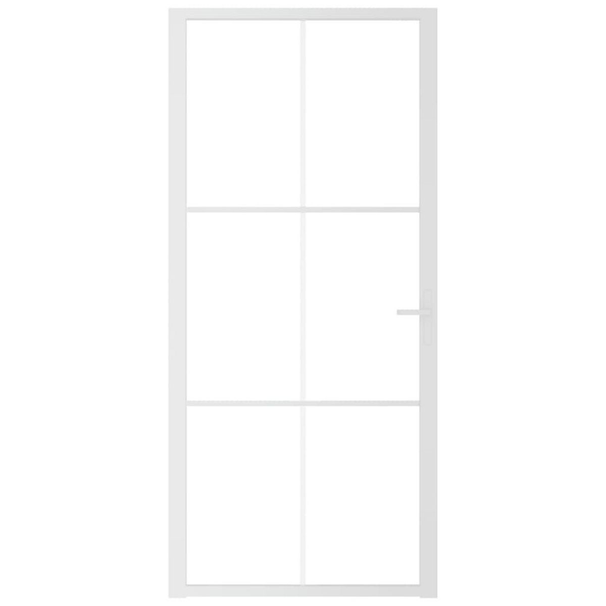 VIDAXL Porte interieure 93x201,5 cm Blanc Verre ESG et aluminium