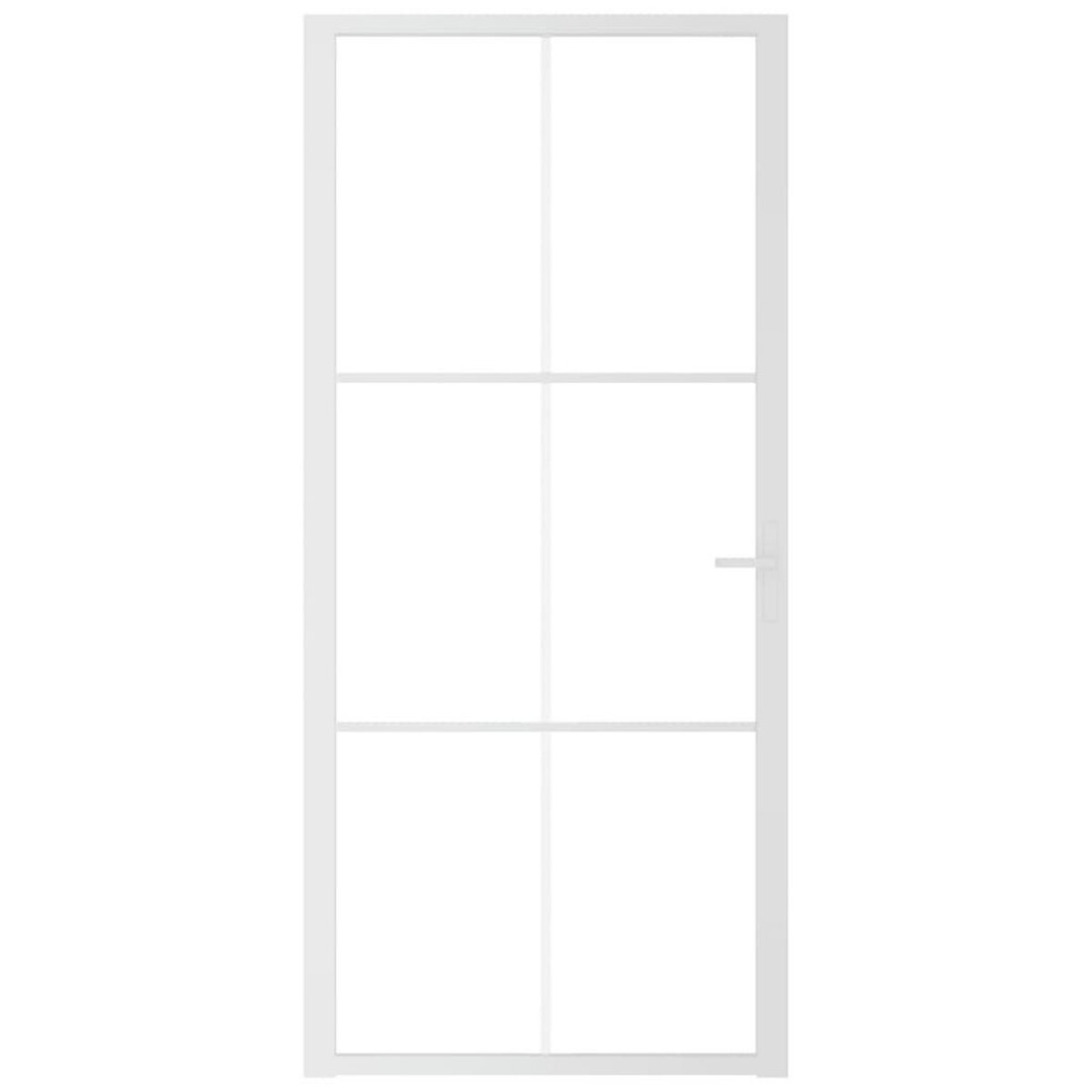 VIDAXL Porte interieure 93x201,5 cm Blanc Verre ESG et aluminium