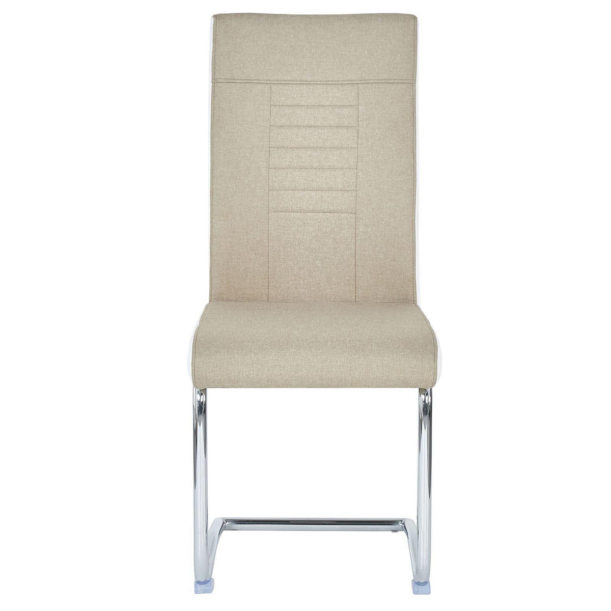IDIMEX Lot de 4 chaises de salle à manger ALBA, en tissu - Beige et blanc