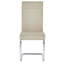 Voir la diapositive 2 : IDIMEX Lot de 4 chaises de salle à manger ALBA, en tissu - Beige et blanc