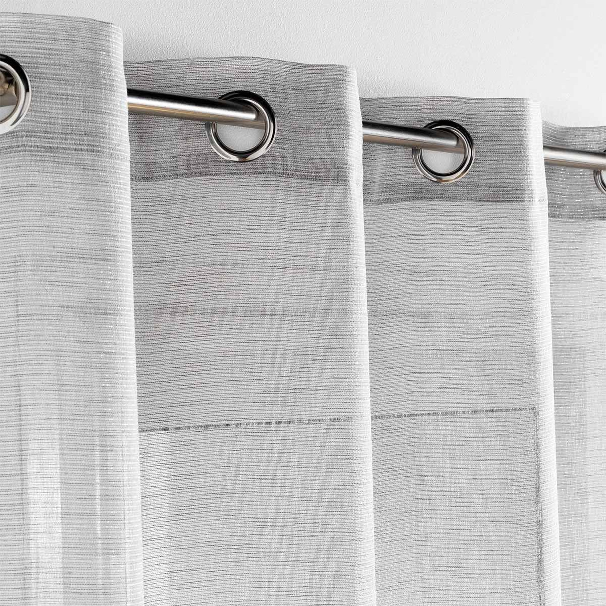 Voir la diapositive 2 : Douceur d'Intérieur Rideau voilage à œillets  sunline  140x280cm gris & argent