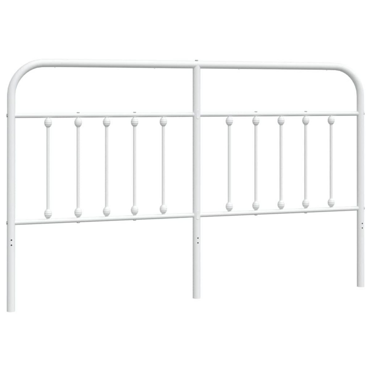 VIDAXL Tete de lit metal blanc 180 cm