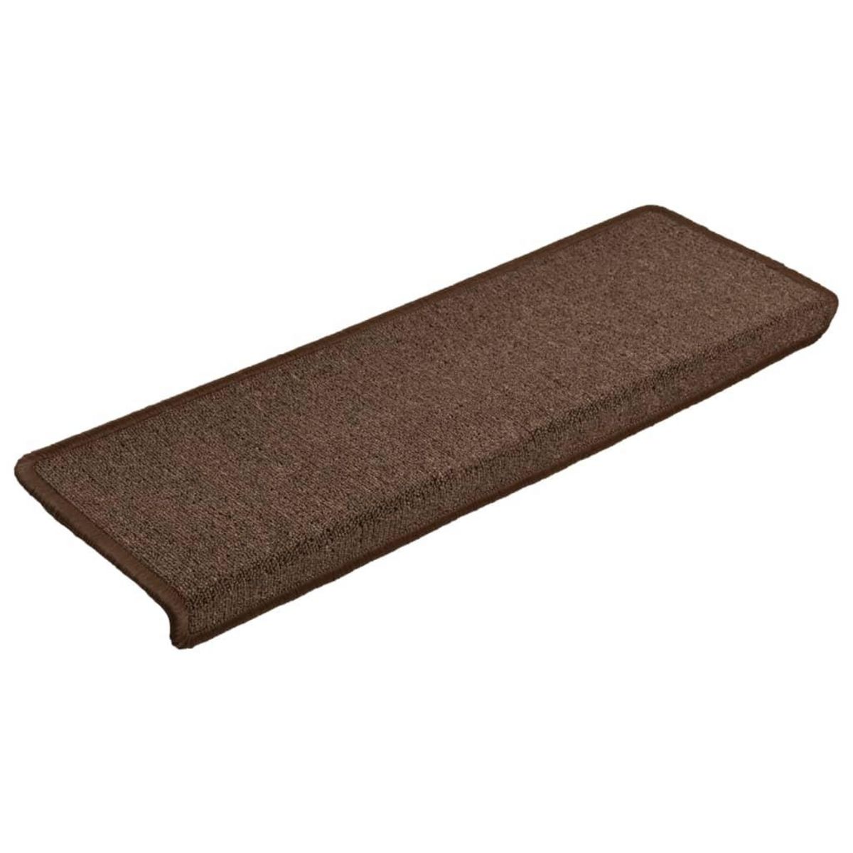 VIDAXL Tapis d'escalier 15 pcs 65x21x4 cm Marron
