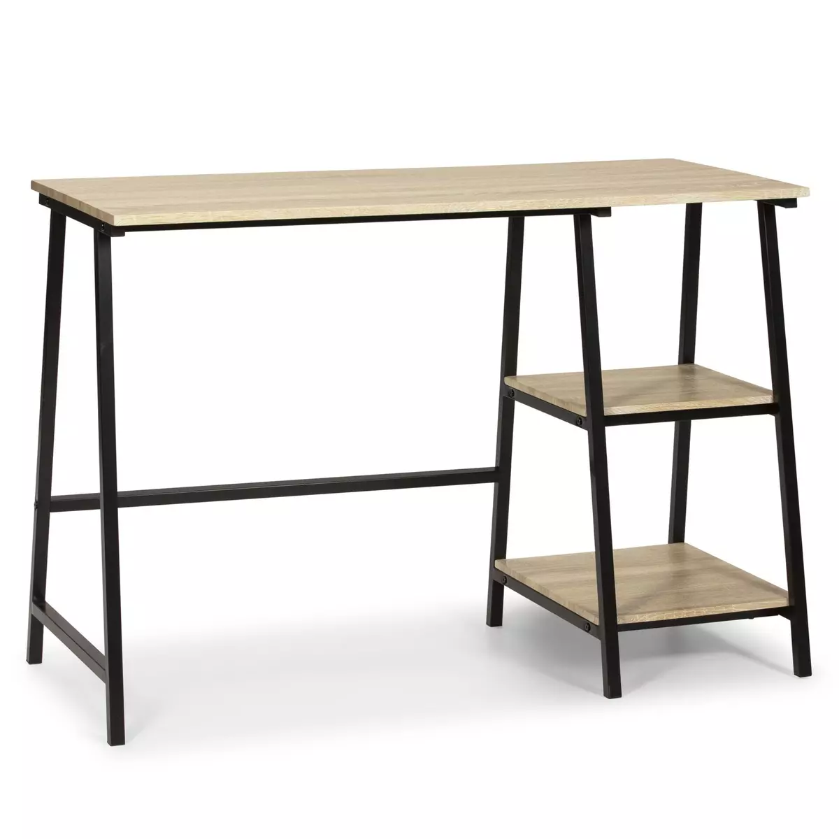 VS VENTA-STOCK Bureau Lisboa Noir, Table pour PC, Style Industriel, 105 cm Longueur