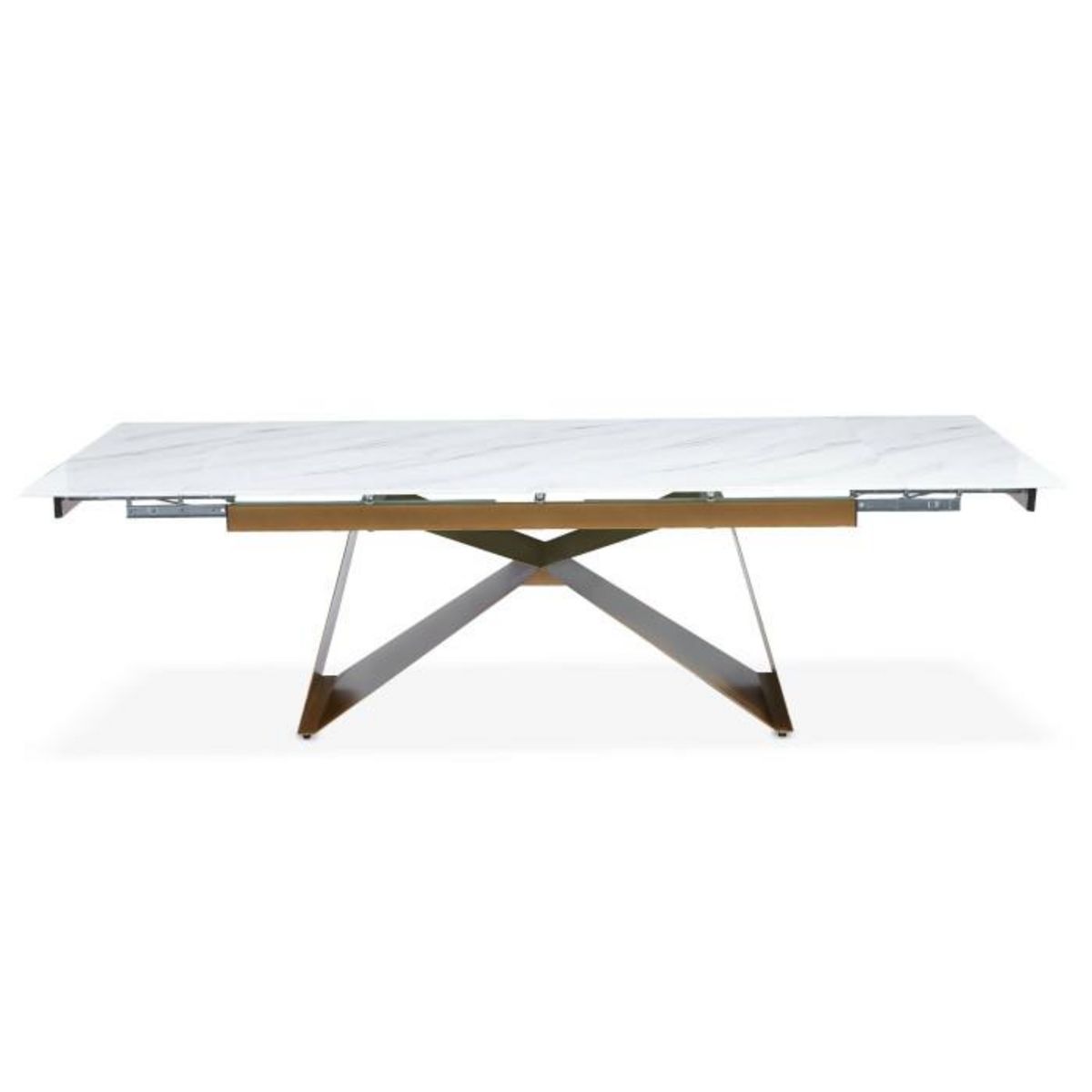 Paris Prix Table de Repas Extensible  Nayla  180-260cm Blanc & Or